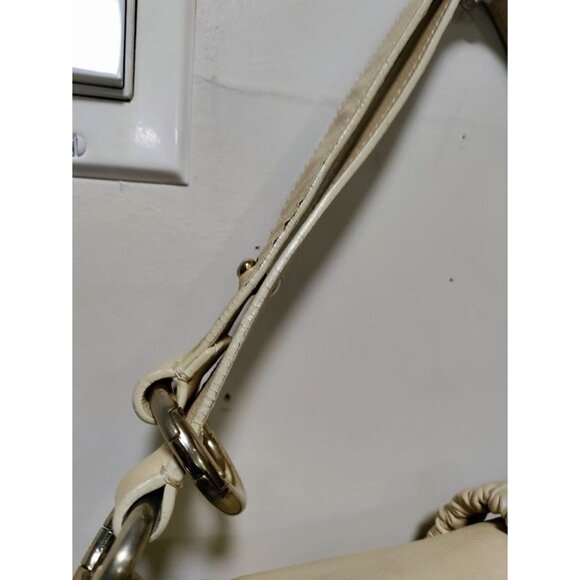 Armani Emporio VINTAGE Leather Adjustable Strap Shoulder Hand Bag White One Size - Picture 10 of 15